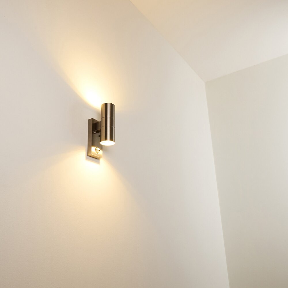 Brachy Applique da esterno Acciaio inox, 2-Luci, Sensori di movimento