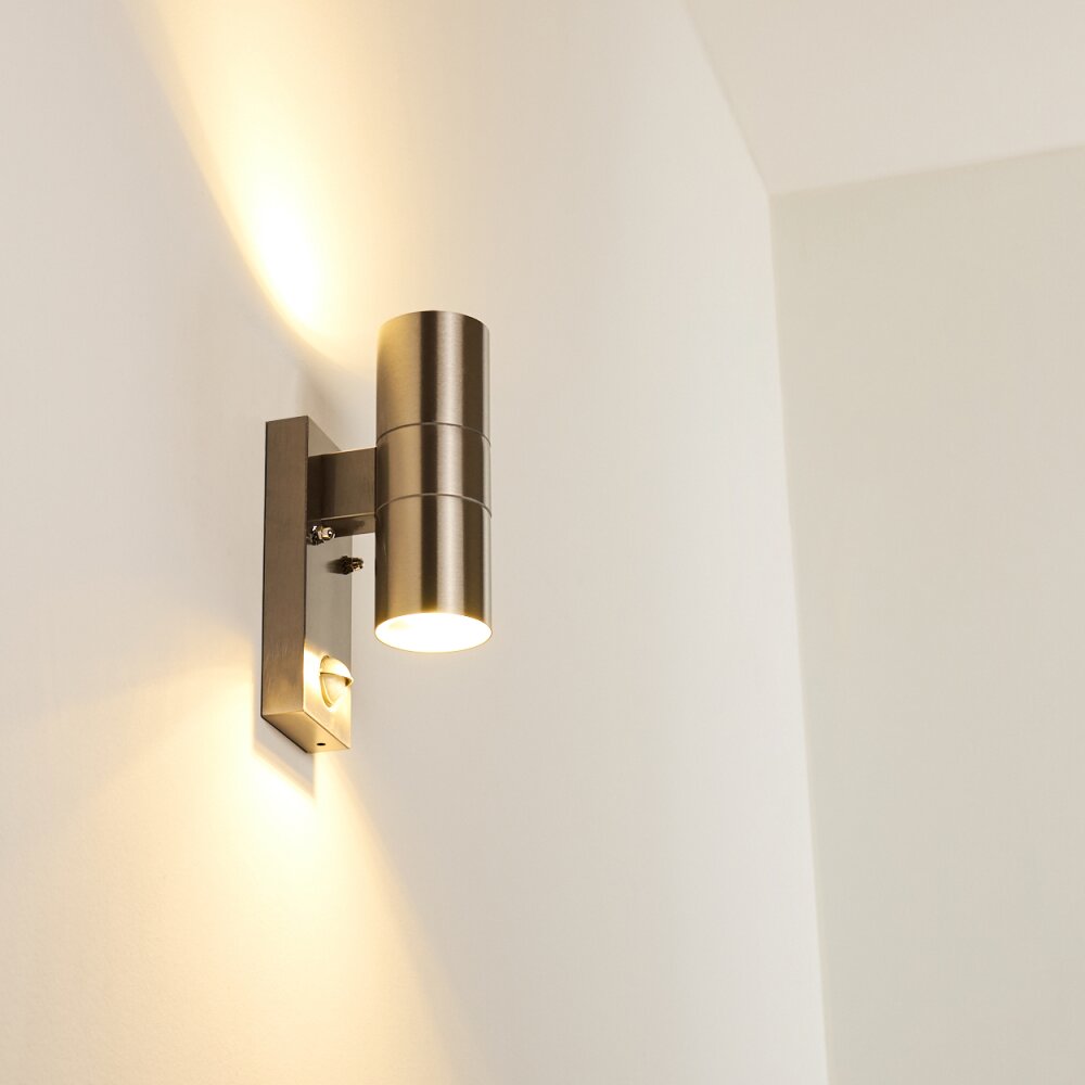 Brachy Applique da esterno Acciaio inox, 2-Luci, Sensori di movimento