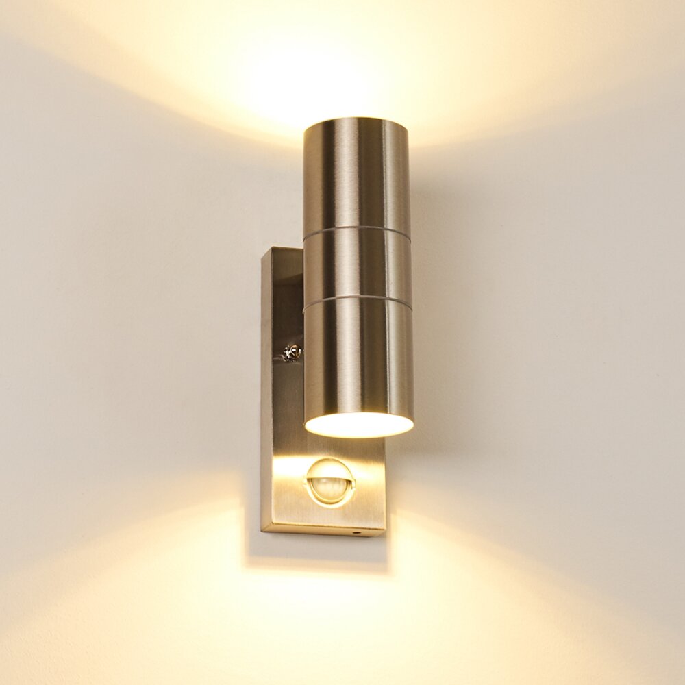 Brachy Applique da esterno Acciaio inox, 2-Luci, Sensori di movimento