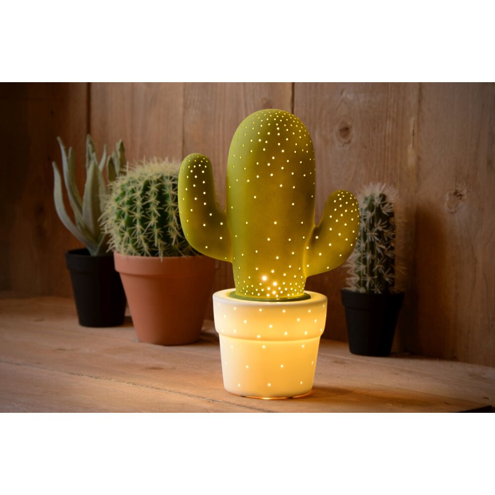 Lucide CACTUS Lampada da Tavolo Verde, 1-Luce