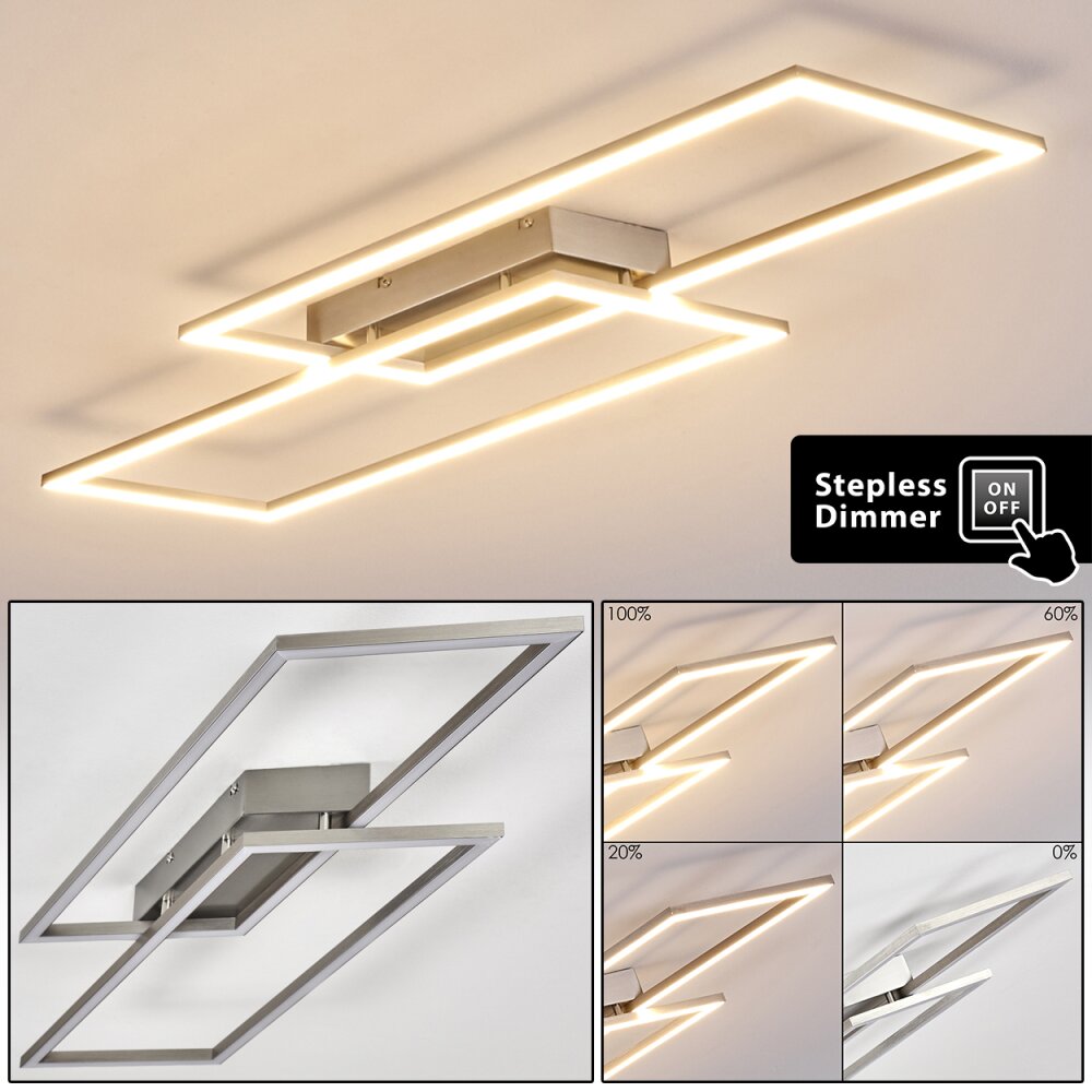 Veyrier Plafoniera LED Acciaio satinato, 2-Luci main product photo