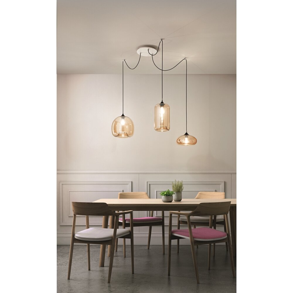 Fabas Luce Fiona Lampada a Sospensione Bianco, 3-Luci