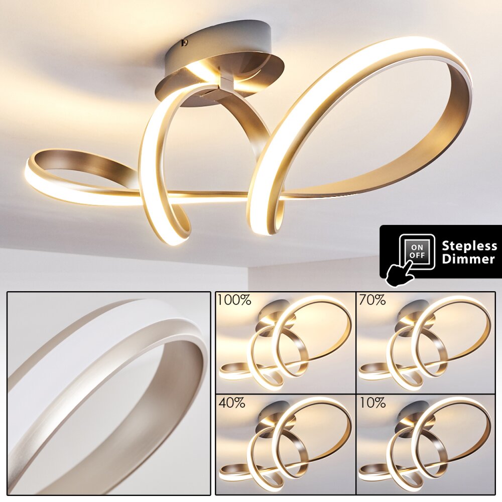 Woyens Plafoniera LED Acciaio satinato, 1-Luce main product photo