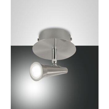 Fabas Luce Niko Plafoniera LED Nichel opaco, 1-Luce