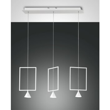 Fabas Luce Sirio Lampada a Sospensione LED Bianco, 3-Luci