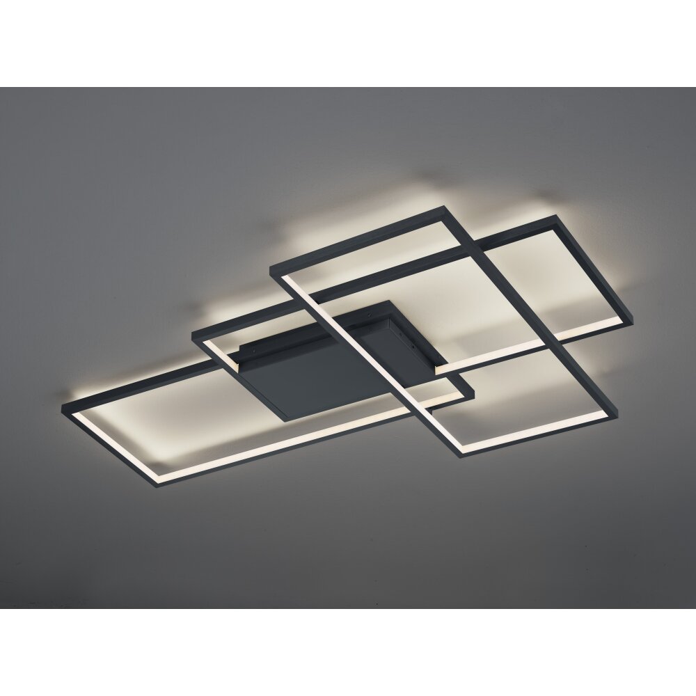 Trio THIAGO Plafoniera LED Antracite, 1-Luce, Telecomando, Cambia colore main product photo