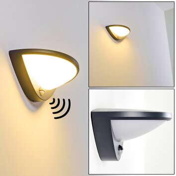 Carano Applique da esterno LED Nero, 1-Luce, Sensori di movimento