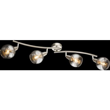 Globo ROMAN Faretto da soffitto LED Nichel opaco, 4-Luci