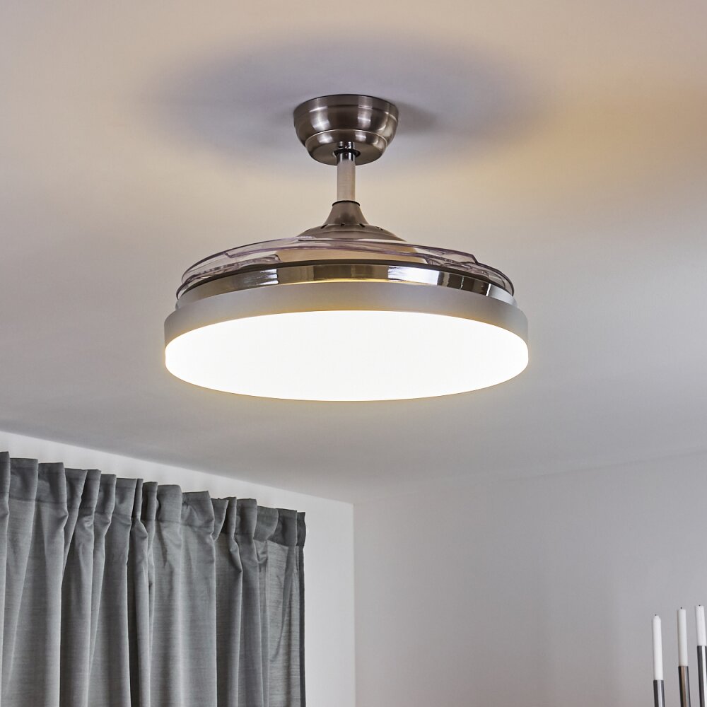 Bendigo ventilatore da soffitto LED Cromo, 1-Luce