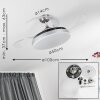 Bendigo ventilatore da soffitto LED Cromo, 1-Luce