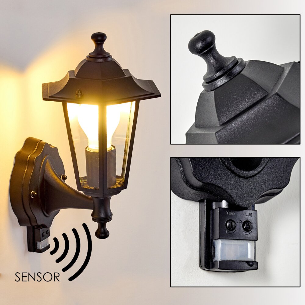 Valtimo Applique da esterno Nero, 1-Luce, Sensori di movimento main product photo