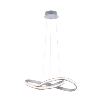 Leuchten-Direkt Ls-MELINDA Lampada a Sospensione LED Acciaio inox, 1-Luce, Telecomando, Cambia colore