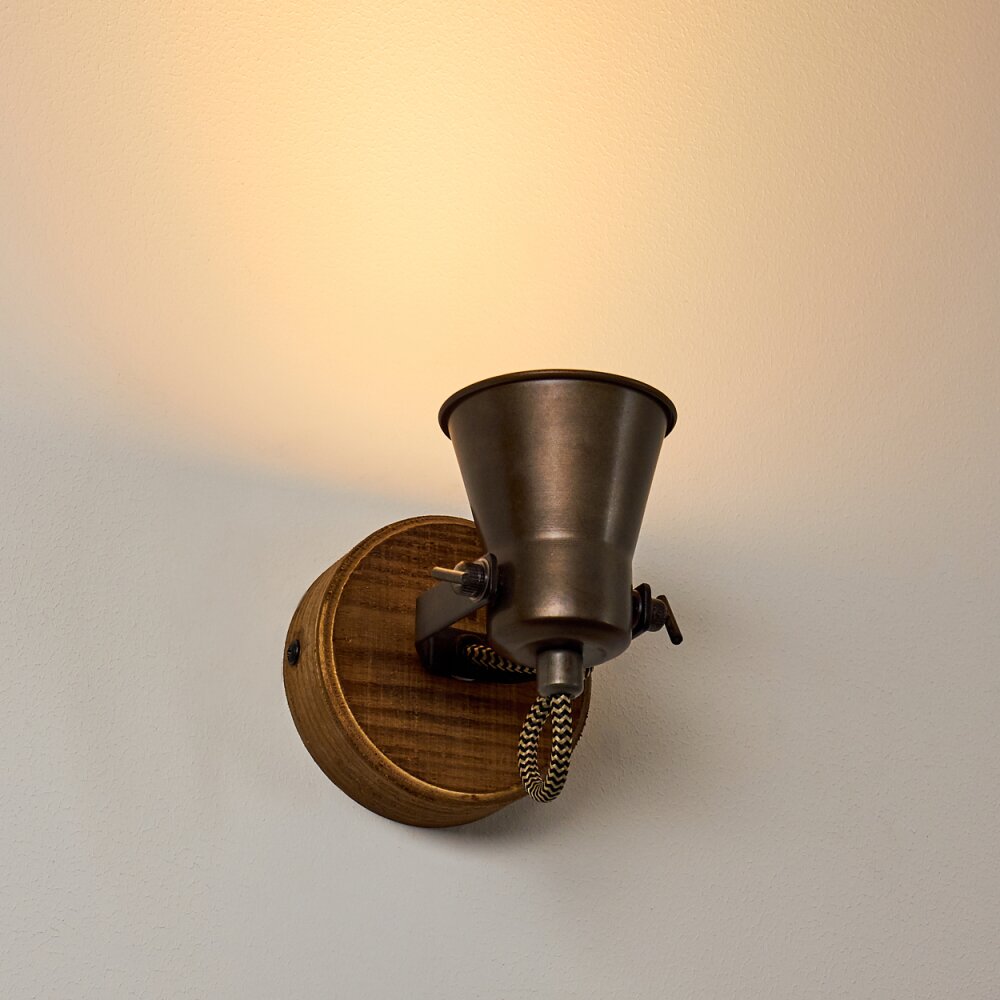 Skodsbol Applique Legno scuro, Nero, 1-Luce