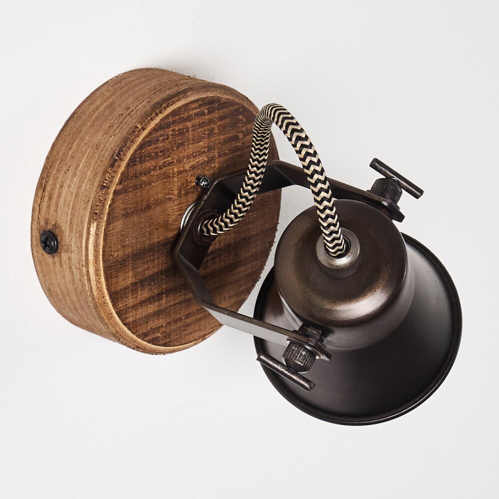 Skodsbol Applique Legno scuro, Nero, 1-Luce