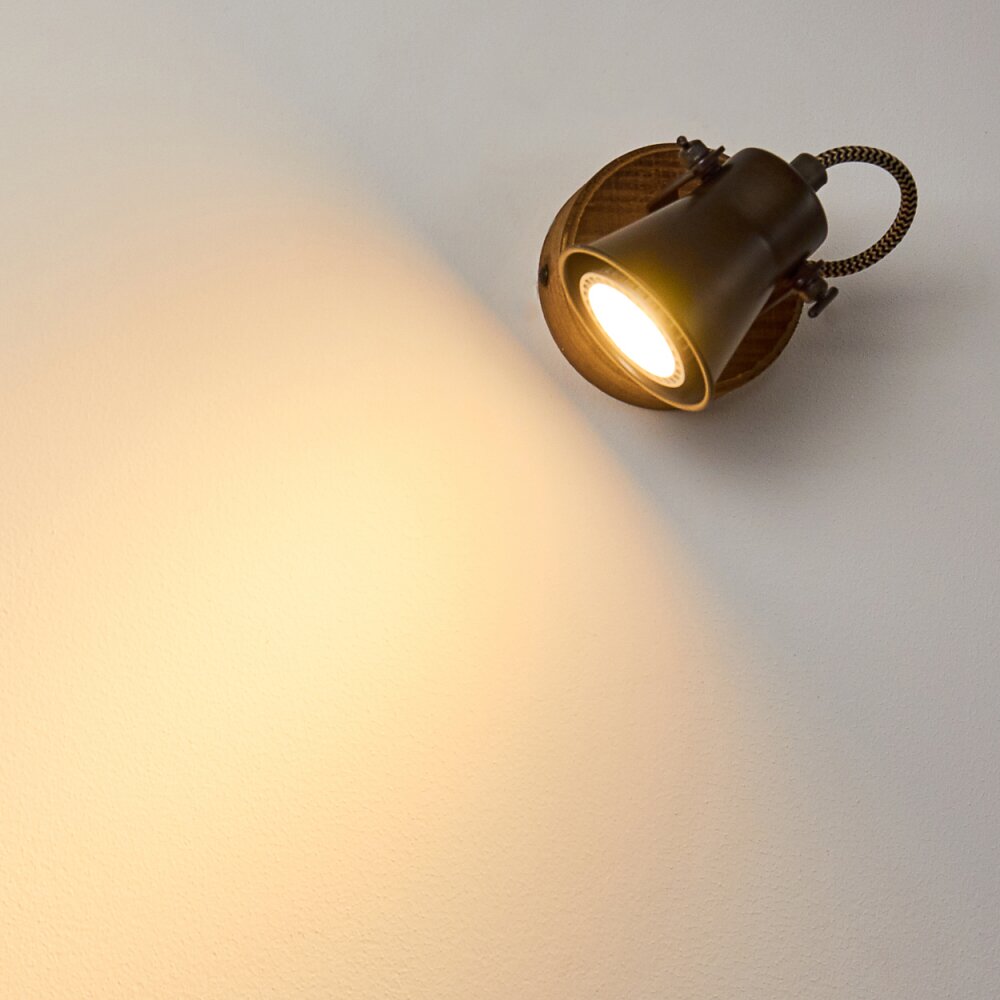 Skodsbol Applique Legno scuro, Nero, 1-Luce