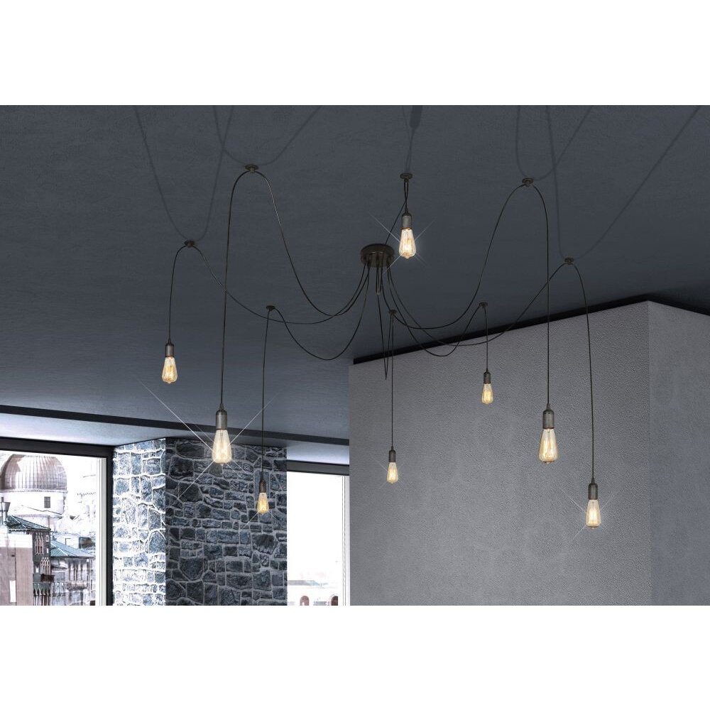 Globo Lampadario a sospensione Nero, 8-Luci main product photo