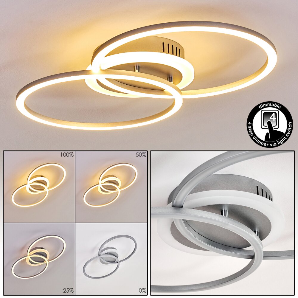 Lithgow Plafoniera LED Argento, 1-Luce main product photo