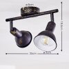 Polmak Faretto da soffitto Nero-Oro, 2-Luci