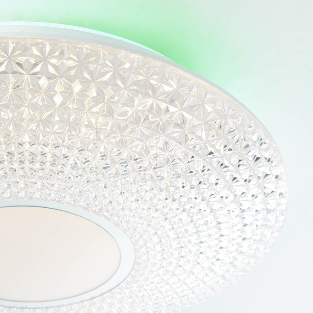 Brilliant Lucian Plafoniera LED Bianco, 1-Luce, Telecomando, Cambia colore