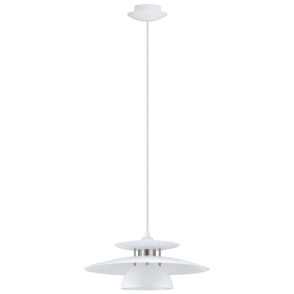 EGLO BRENDA Lampadario a sospensione Nichel opaco, Bianco, 1-Luce main product photo