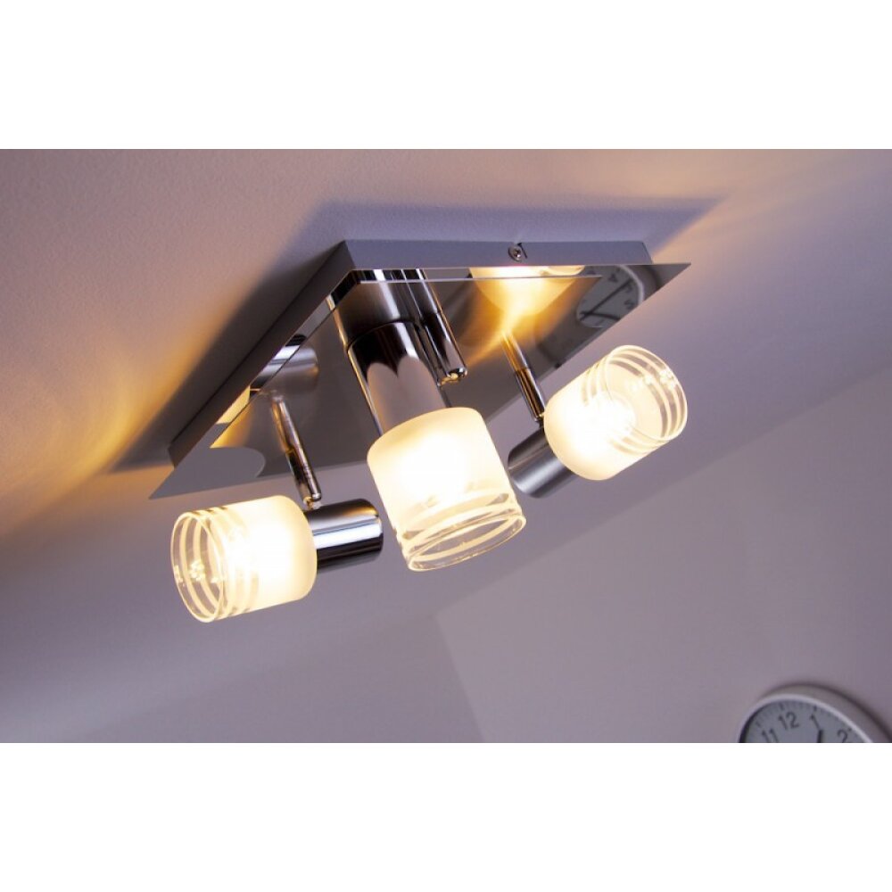 Brilliant LED Faretto da soffitto Cromo, Nichel opaco, Bianco, 3-Luci main product photo