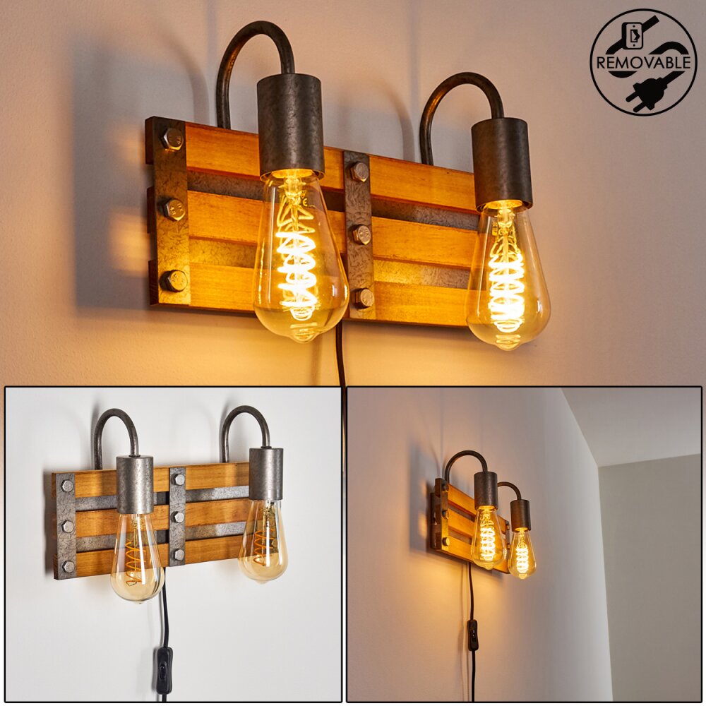 Mallard Applique Legno chiaro, Argento, 2-Luci main product photo