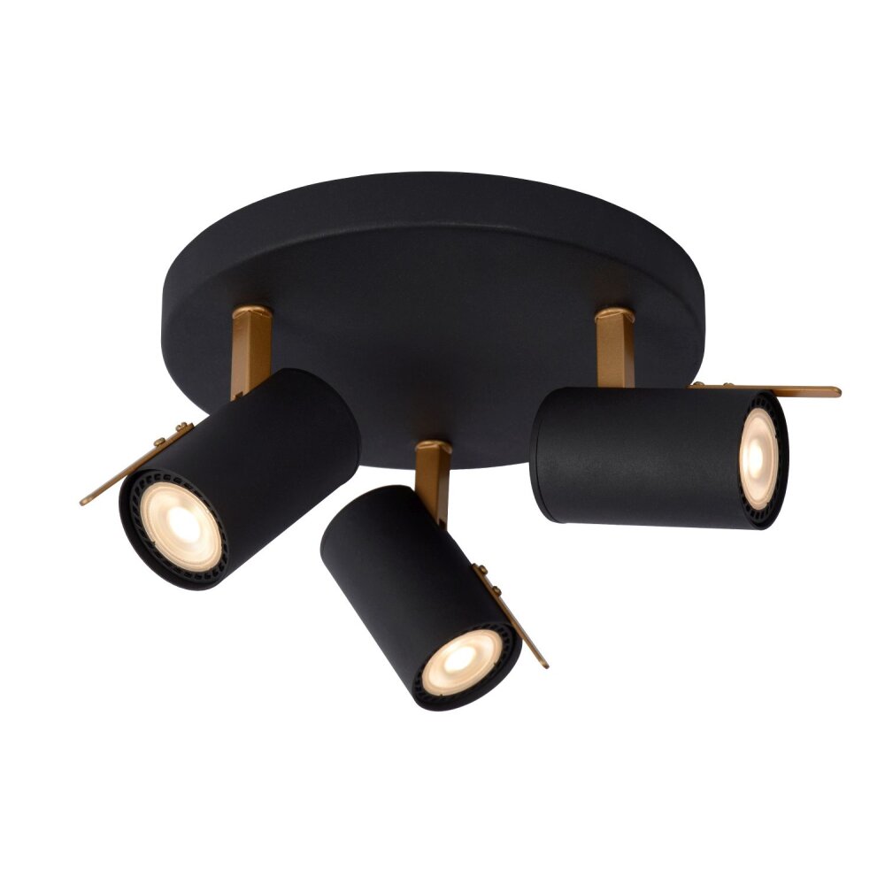 Lucide GRONY Faretto da soffitto Nero, 3-Luci main product photo