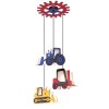 Lampadario a sospensione Globo HUNKEL Rosso, 3-Luci