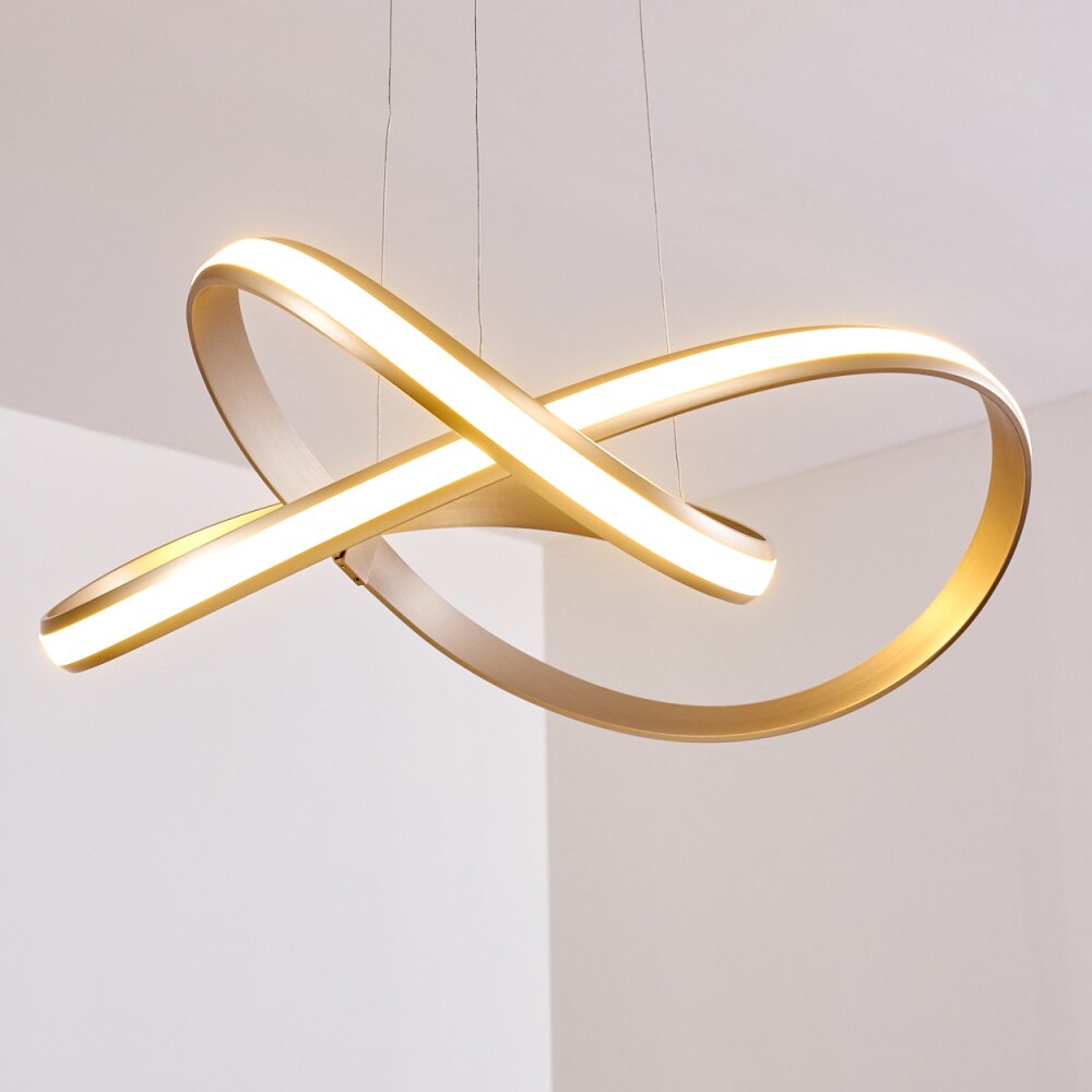 Woyens Lampada a Sospensione LED Acciaio satinato, 1-Luce