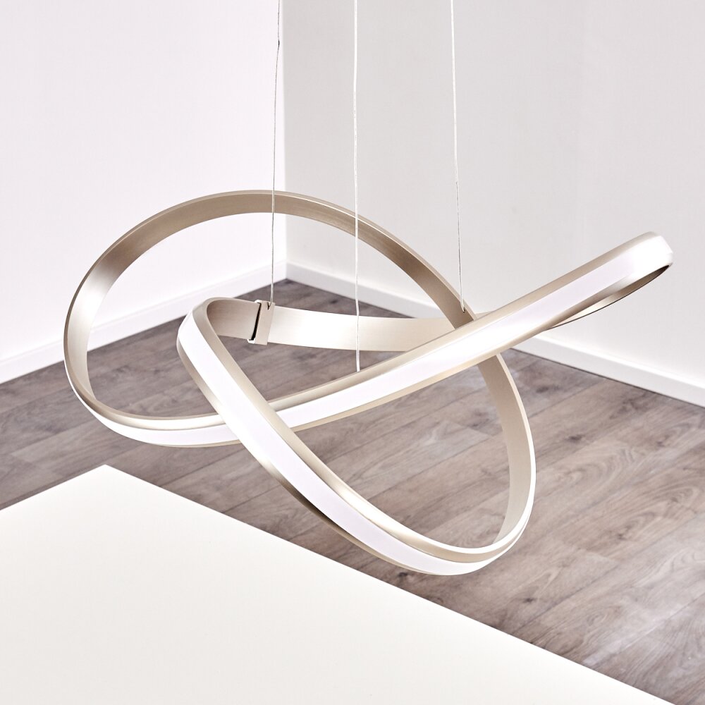 Woyens Lampada a Sospensione LED Acciaio satinato, 1-Luce