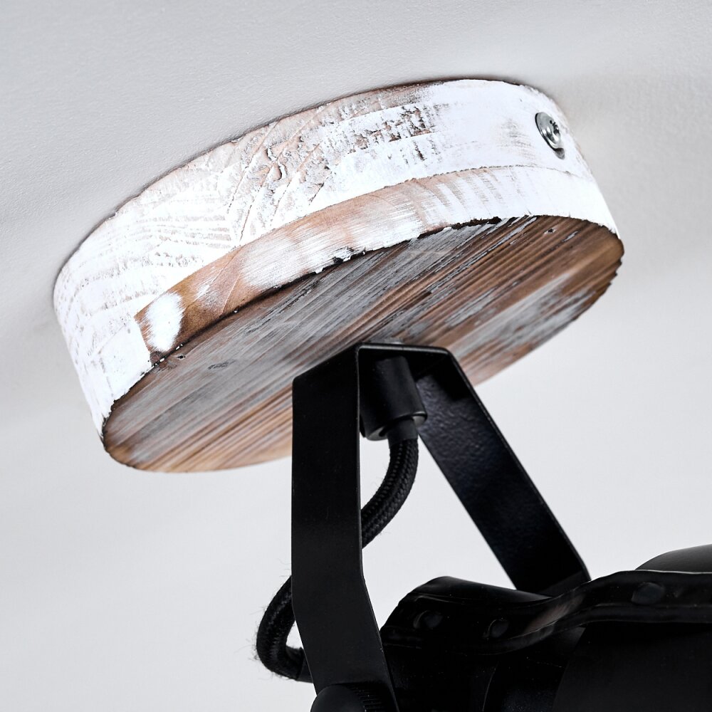 Berkeley Plafoniera Legno chiaro, Nero, Nero-Oro, 1-Luce