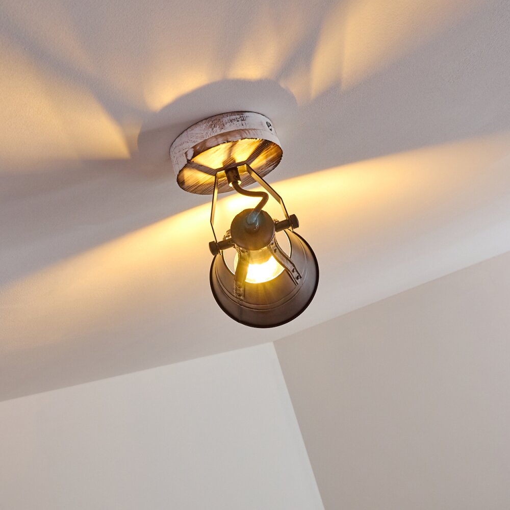 Berkeley Plafoniera Legno chiaro, Nero, Nero-Oro, 1-Luce
