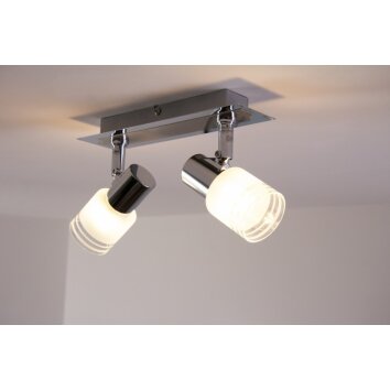 Brilliant LED Faretto da soffitto Cromo, Bianco, 2-Luci