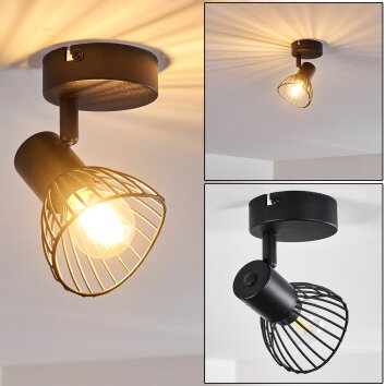 Plafoniera Holbol Nero, 1-Luce