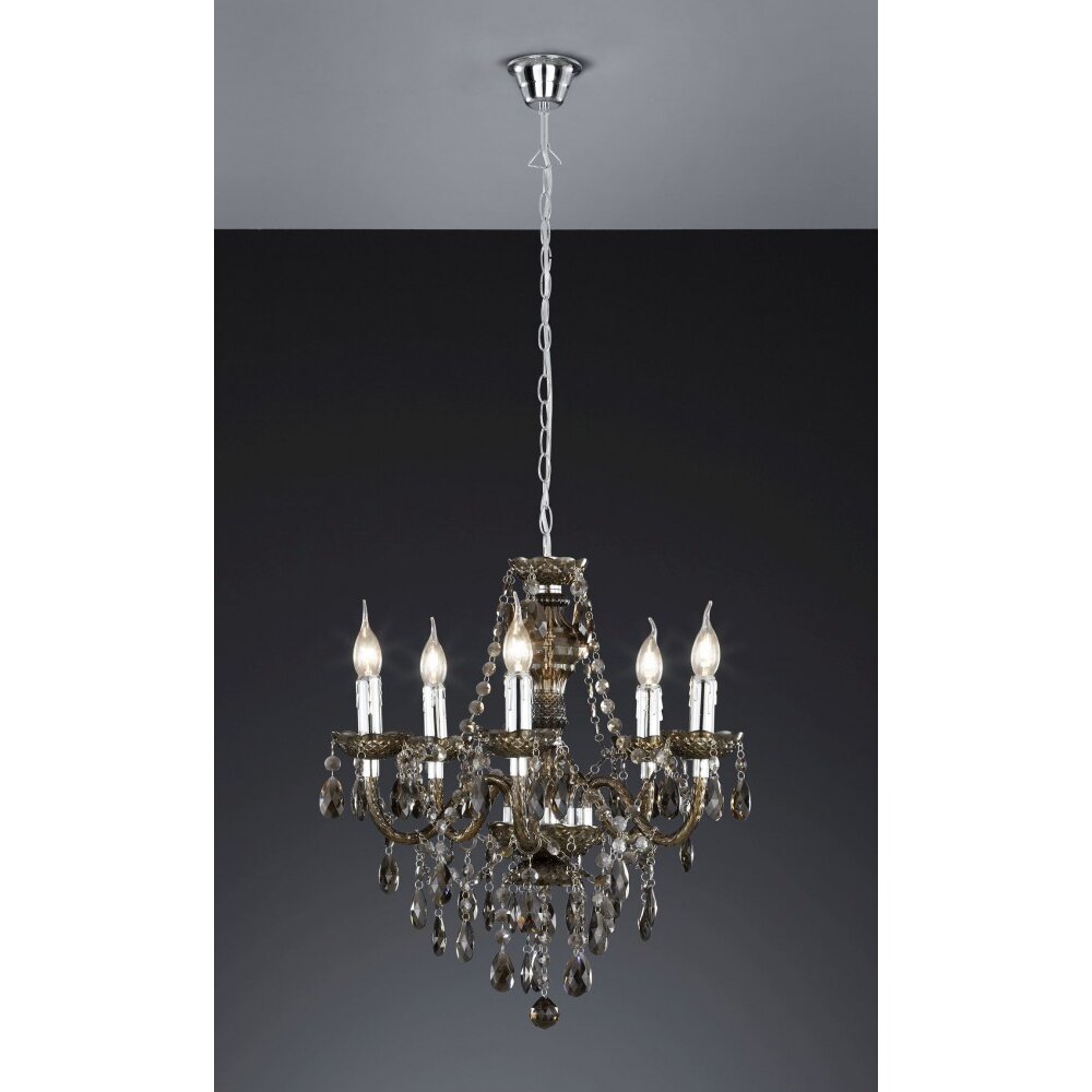 Reality LÜSTER Lampadario a corona Nero, Trasparente, chiaro, 5-Luci main product photo