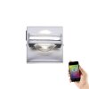 Applique Paul Neuhaus Q-Fisheye LED Acciaio inox, 2-Luci, Telecomando, Cambia colore