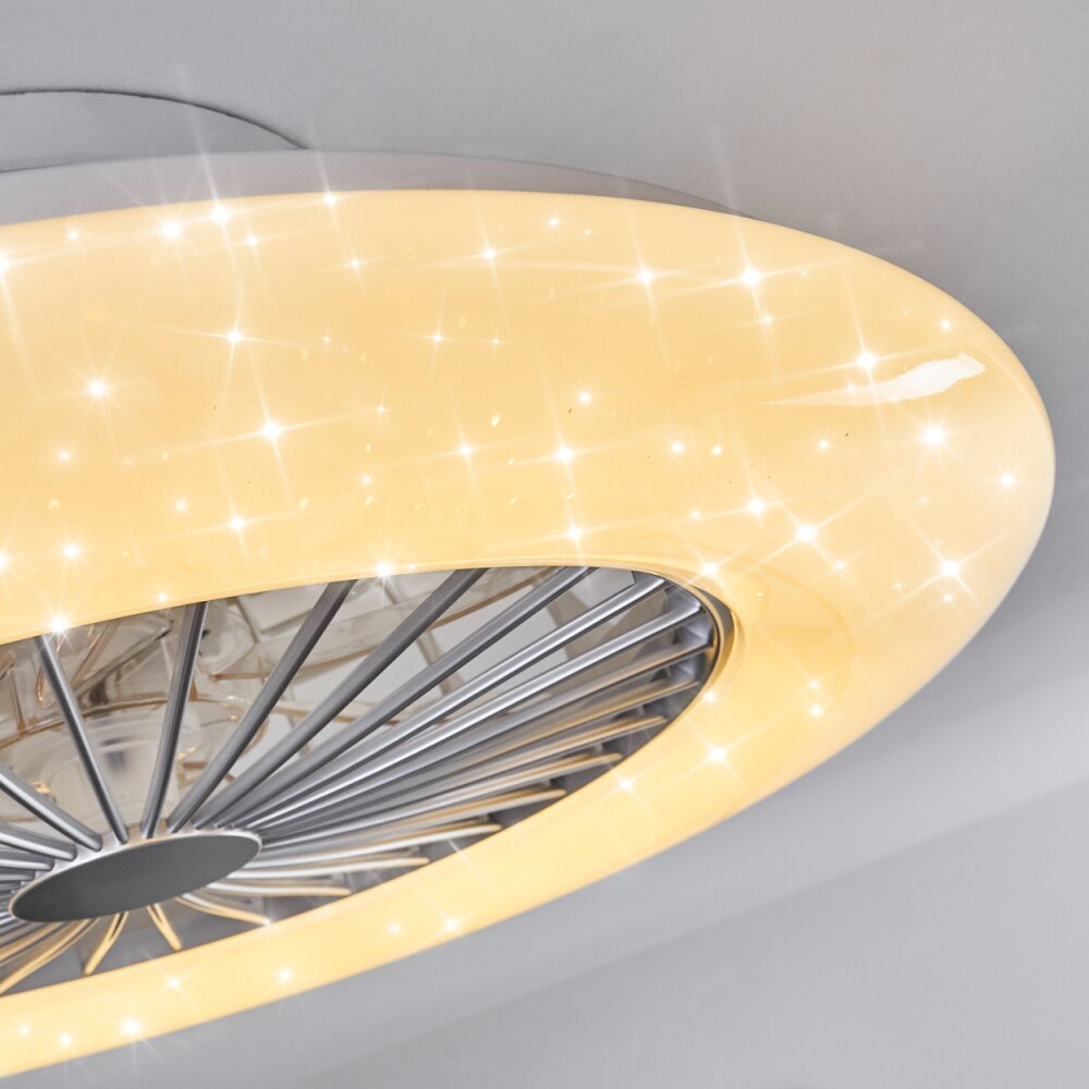 Piraeus ventilatore da soffitto LED Titanio, Bianco, 1-Luce, Telecomando