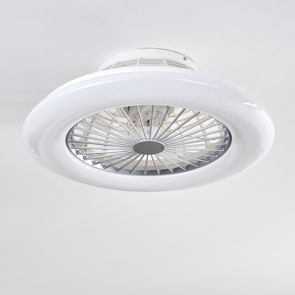 Piraeus ventilatore da soffitto LED Titanio, Bianco, 1-Luce, Telecomando