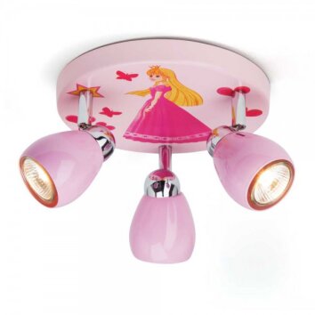 Brilliant Princess Plafoniera rotonda con faretti Fucsia, 3-Luci