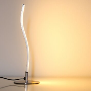 Leuchten-Direkt Wave Lampada da tavolo LED Acciaio inox, 1-Luce