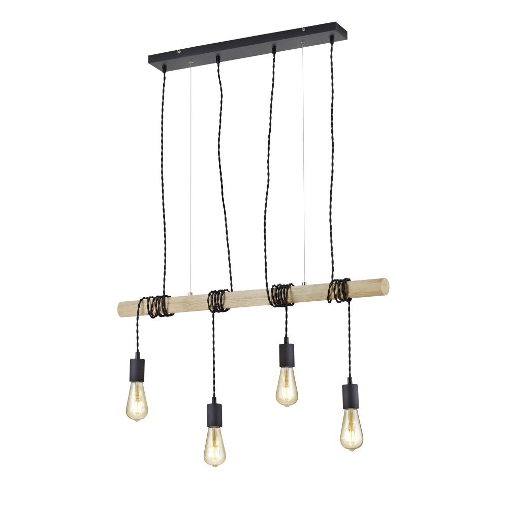 Lampada a Sospensione Reality BRODY Nero, 4-Luci main product photo