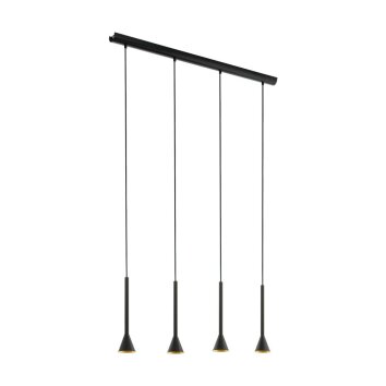 Eglo CORTADERAS Lampadario a sospensione Oro, Nero, 4-Luci