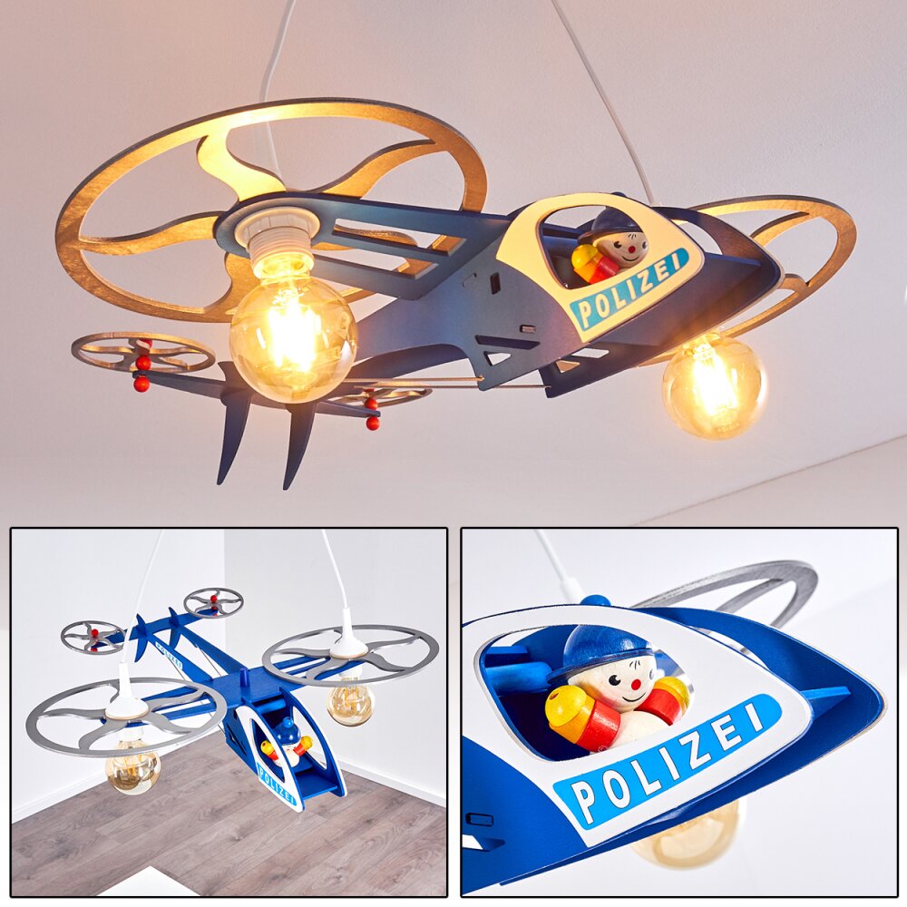 Fiete Lampada a Sospensione Blu, Argento, 2-Luci main product photo