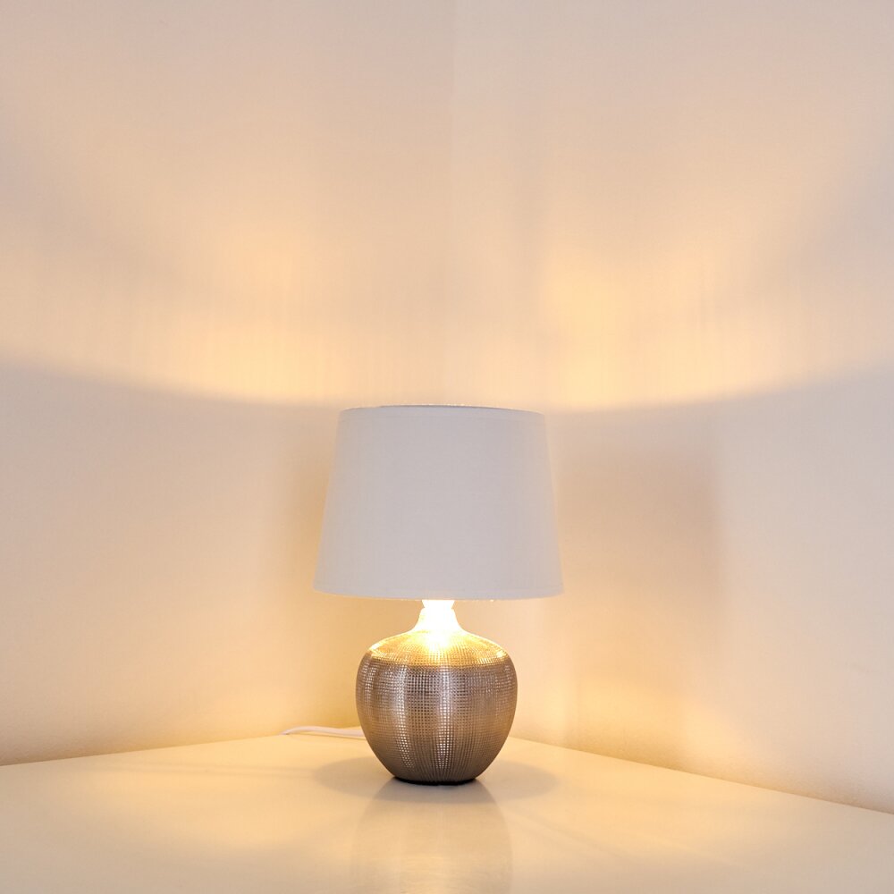 Stampa Lampada da Tavolo Argento, 1-Luce