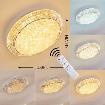 Litto Plafoniera LED Bianco, 1-Luce, Telecomando