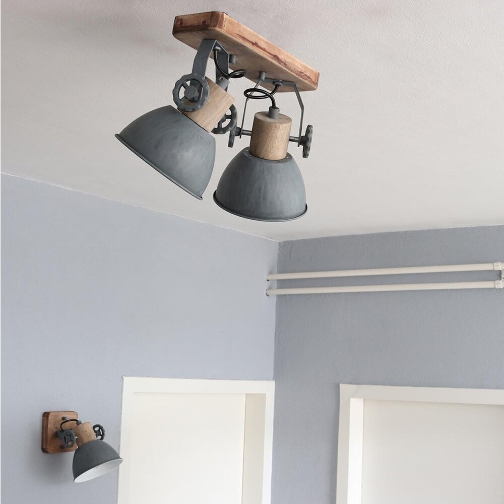 Steinhauer GEARWOOD Faretto Grigio, 2-Luci