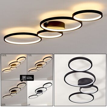 Rodekro Plafoniera LED Nero, 1-Luce