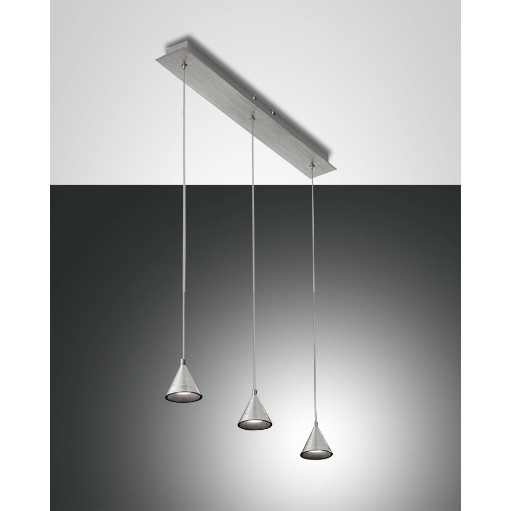 Fabas Luce Delta Lampada a Sospensione LED Alluminio, 3-Luci main product photo