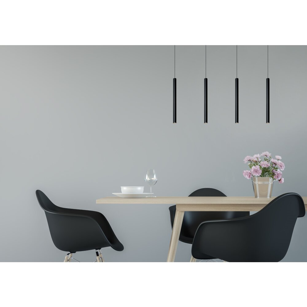 Lampada a Sospensione Lucide LORENZ LED Nero, 4-Luci main product photo