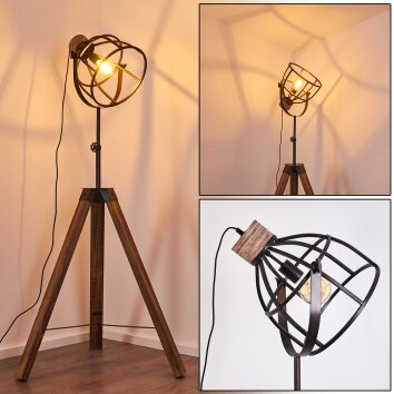 Haervej Lampada da terra Legno scuro, Nero, 1-Luce